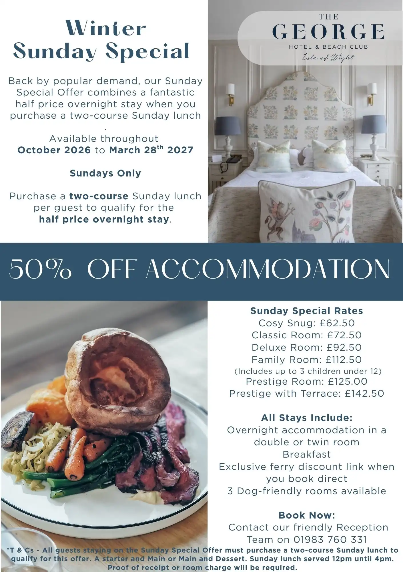 Winter Sunday Special at the George Hotel, Yarmouth Isle of Wight
